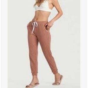 Blu Pepper NWT Cozy Red Pointelle Stretch Knit Lounge Jogger Pants